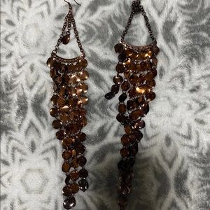 Copper colored dangling earrings
